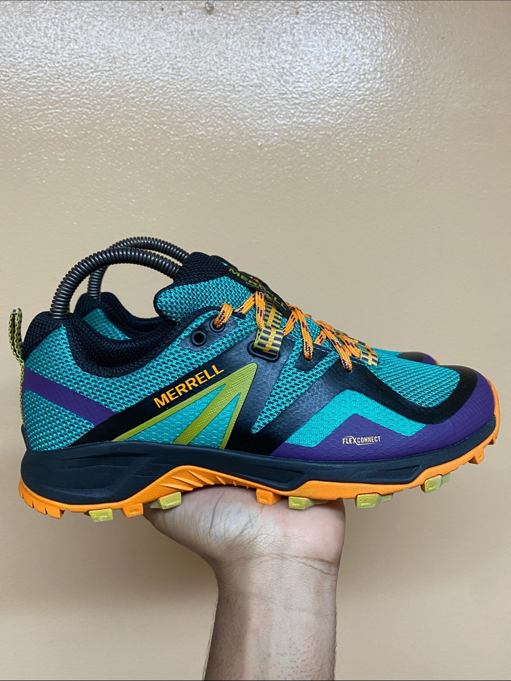 Merrell MQM Flex 2 Women’s Trail Running Sneakers “Teal Purple Orange” Size 8